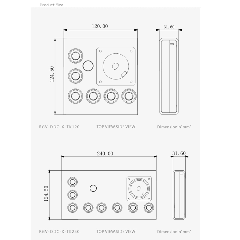 Bykski RGV-DDC-X-TK120/240 / A - Distro Plate Ddc Pump Combo 评论和价格